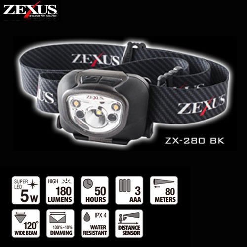冨士灯器 ゼクサス(ZEXUS) LEDライト ZX-280 BK(ブラック) ☆セール