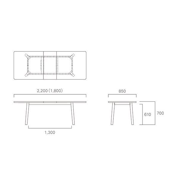受注生産品】マルニ木工 HIROSHIMA DINING TABLE EXTENTION Walnut