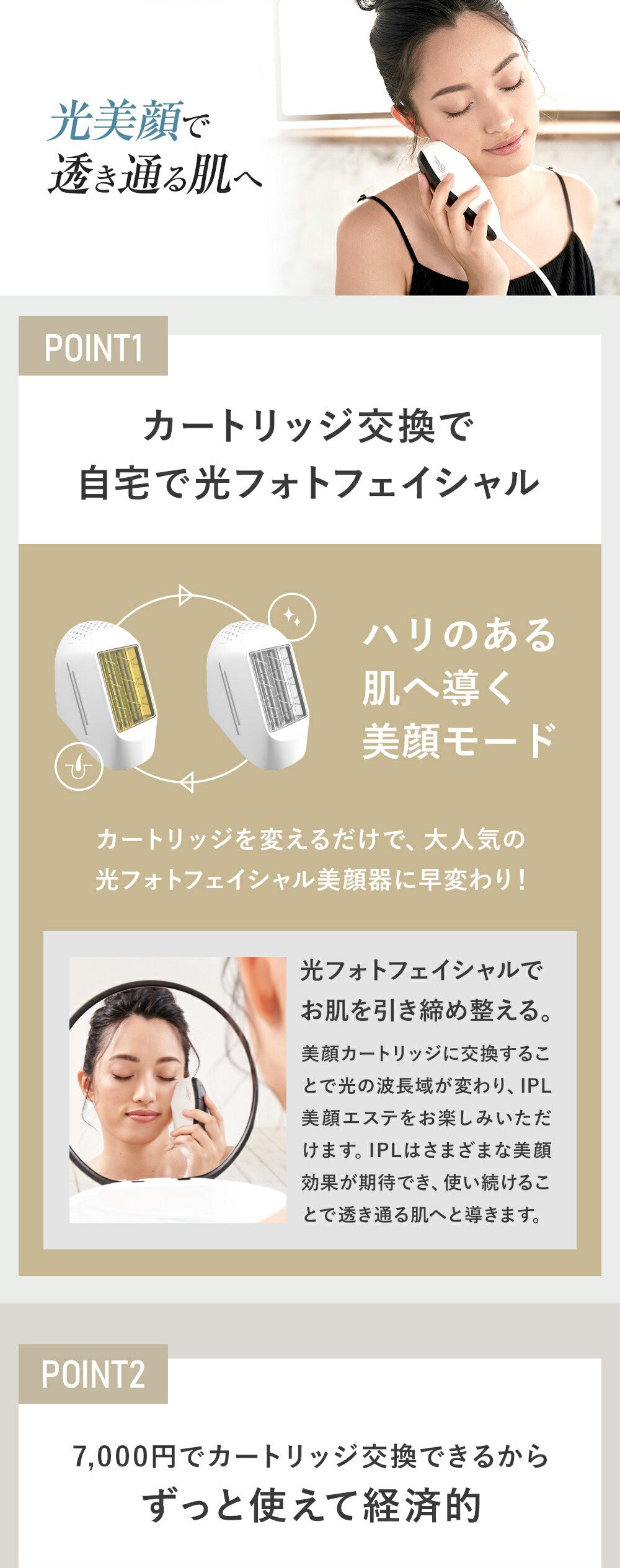 楽天市場】家庭用脱毛器 LAVIE ラヴィ 美顔カートリッジ (LVA600モデル