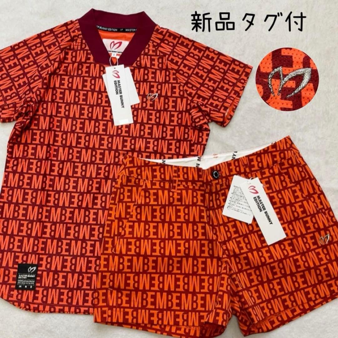 新品　近年モデル　マスターバニー　セットアップ　ポロシャツ　パンツ　ロゴ　総柄 サッカーストライプ 半袖ポロシャツ(半袖シャツ・ポロシャツ)|MASTER