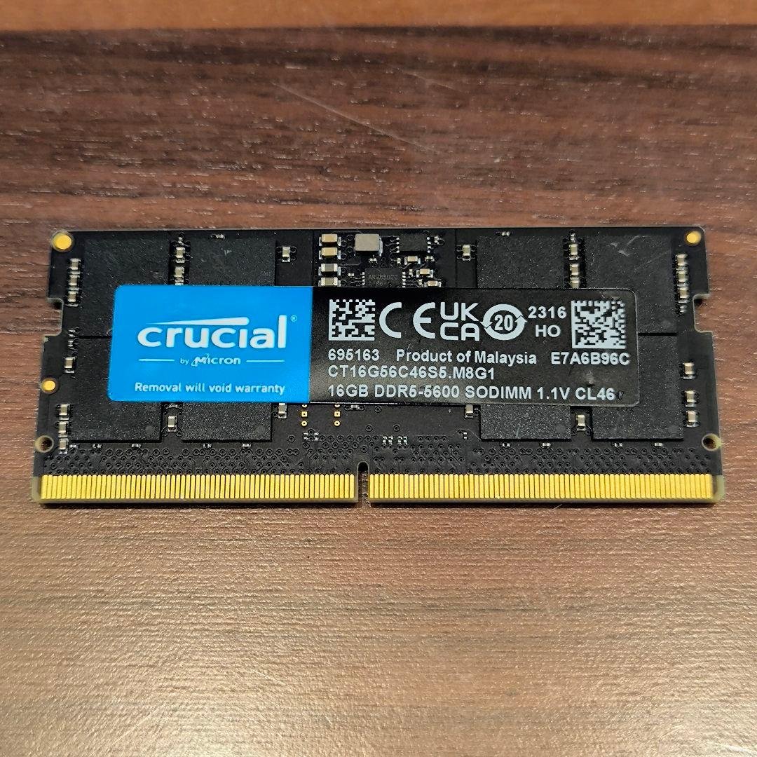 CrucialノートDDR5 SO-DIMMメモリ 16GB DDR5-5600 Crucial 16GB DDR5-5600 SODIMM | CT16G56C46S5 | Crucial JP