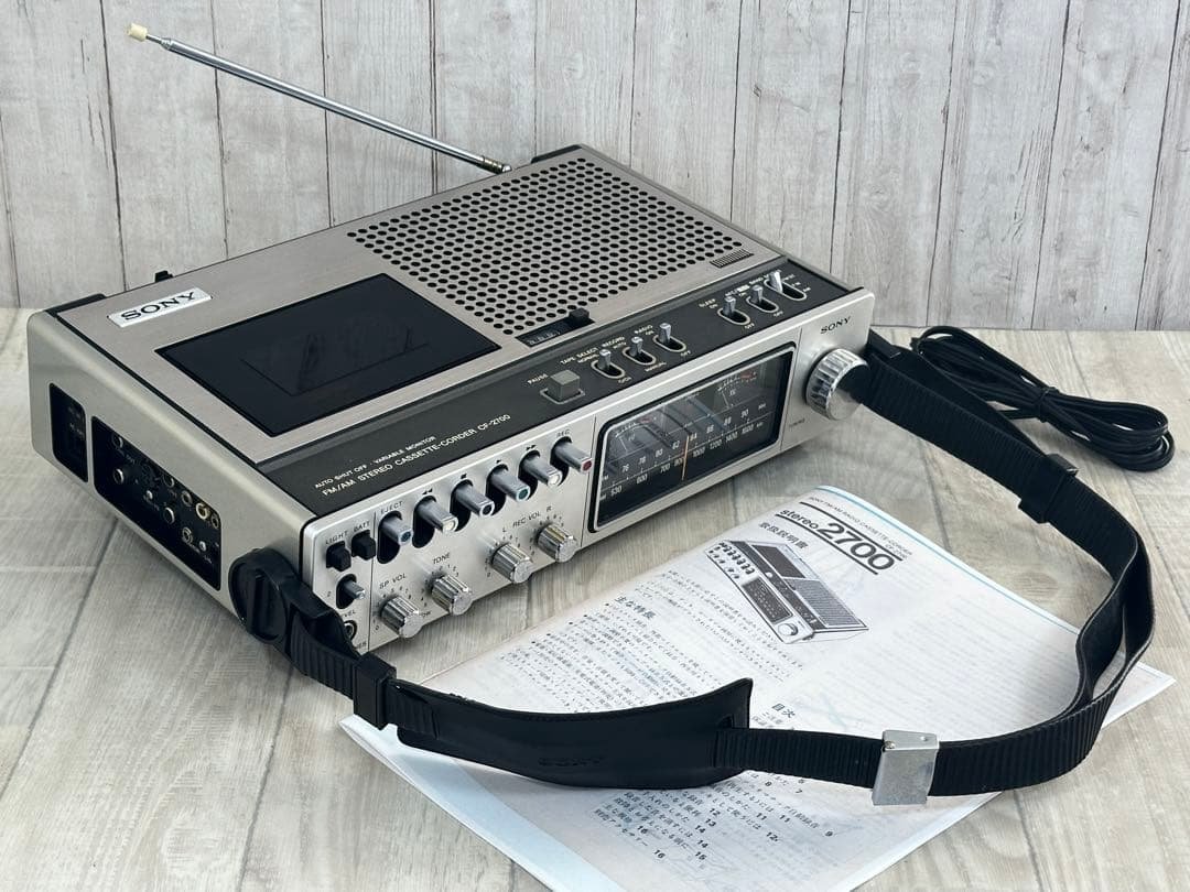 動作品・希少】SONYソニー ラジカセCF-2700 名機ラジオ専用ベルト付