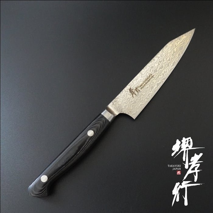 堺孝行 包丁 ペティナイフ コアレス ダマスカス 剣型 切付 120mm